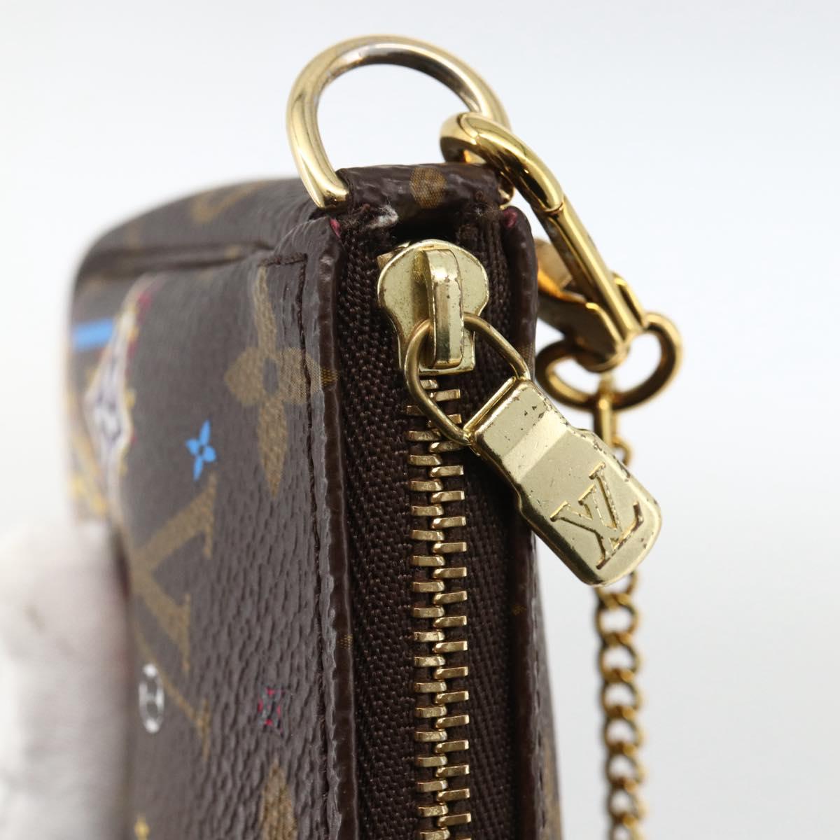 LOUIS VUITTON Monogram Vivienne Mini Pochette Accessoires M81637 Auth 167034SM