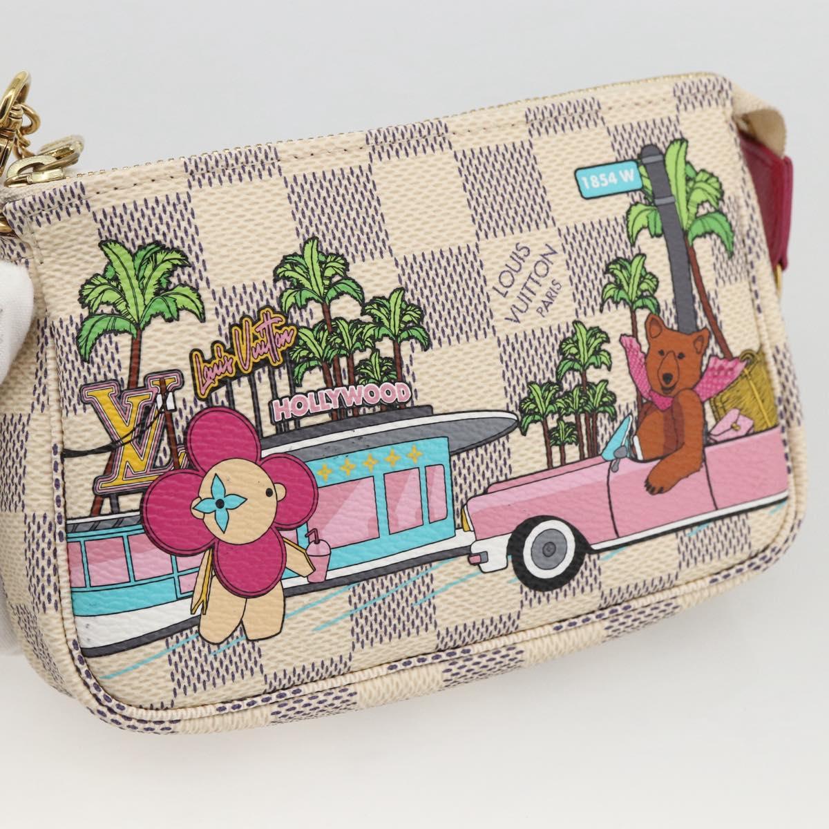 LOUIS VUITTON Azur Vivienne Mini Pochette Accessoires N60487 LV Auth 167035SM