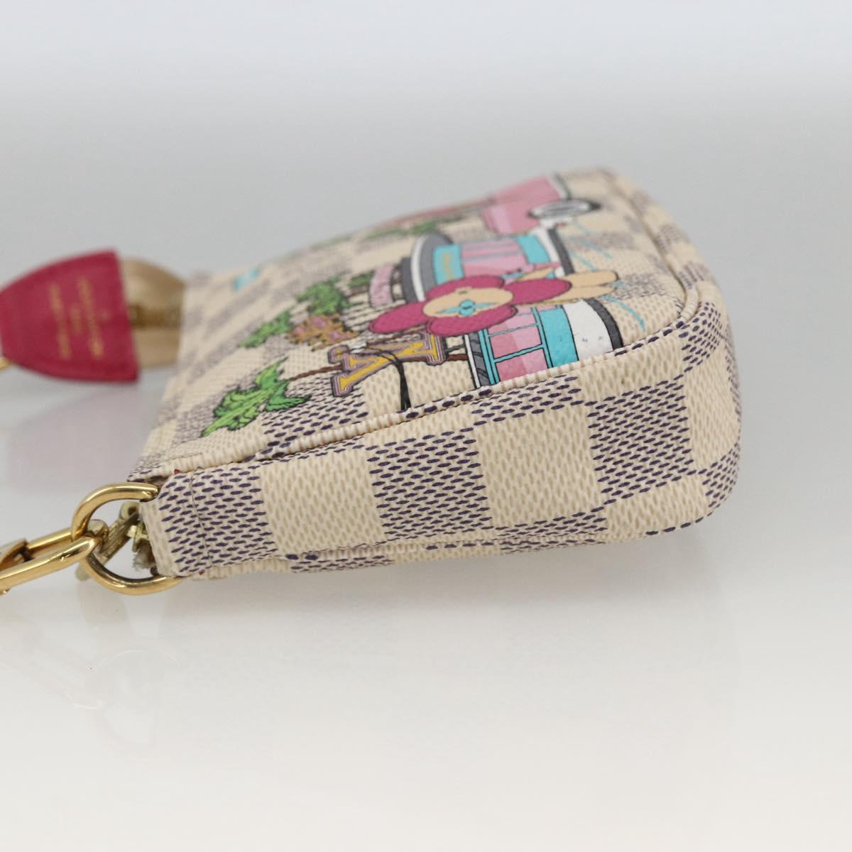 LOUIS VUITTON Azur Vivienne Mini Pochette Accessoires N60487 LV Auth 167035SM