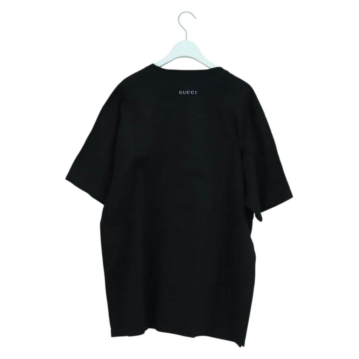 GUCCI GUCCIxDisney Donald Short Sleeved T Shirt Cotton Black Auth 167055M