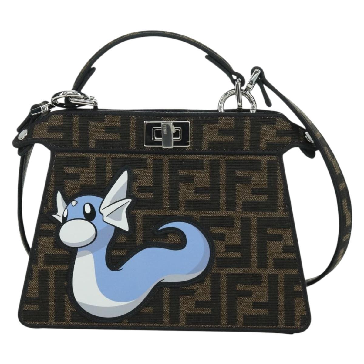 FENDI x FRGMT x POKÉMON Zucca Peek A Boo Dratini Bag 2way Brown Auth 167065SM