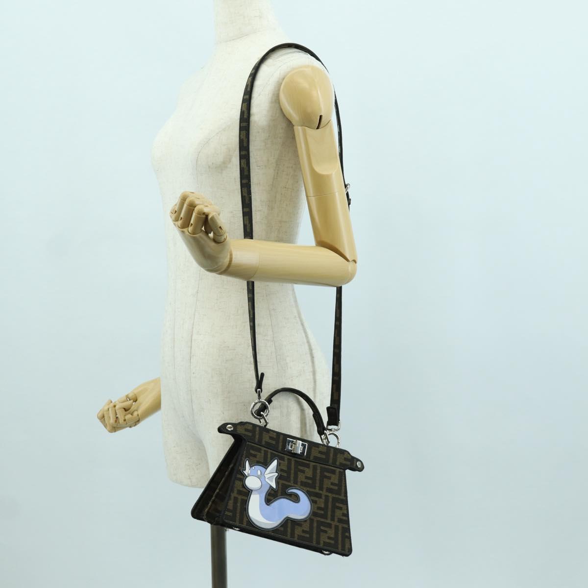 FENDI x FRGMT x POKÉMON Zucca Peek A Boo Dratini Bag 2way Brown Auth 167065SM