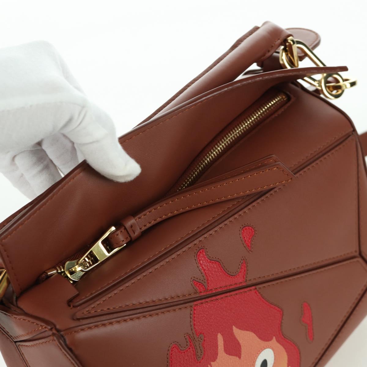 LOEWE ﾃ Ghibli Howl's Moving Castle Puzzle Small Calcifer Leather 2way 167069SM