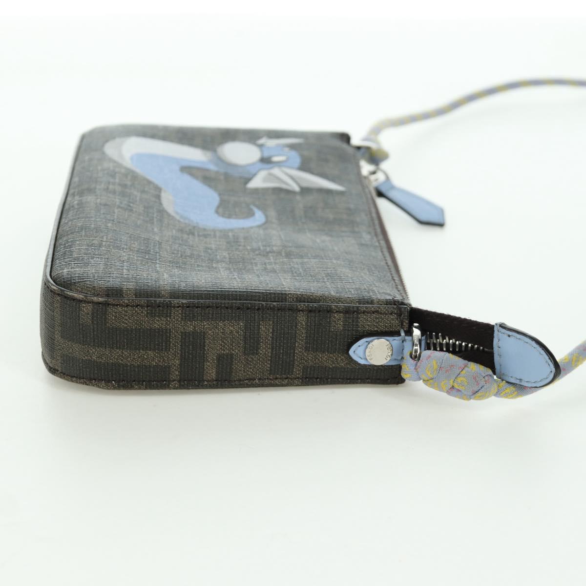 FENDI Zucca Canvas Miniryu FENDI x FRGMT x POKﾃ窺ON Bag Black Brown Auth 167070SM