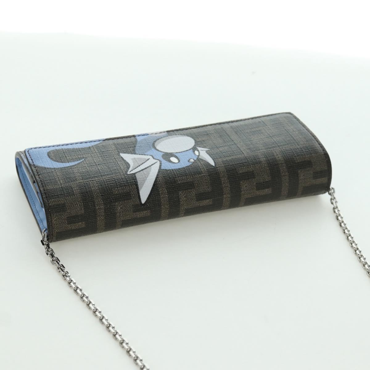 FENDI x FRGMT x POKﾃ窺ON Zucca Canvas Shoulder Wallet Mini Ryu Auth 167075SM