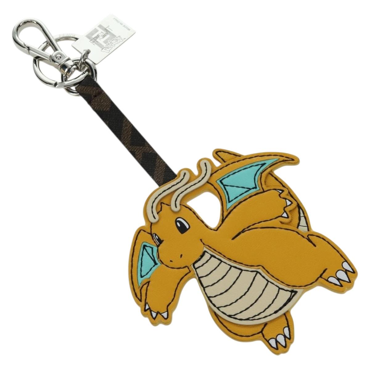 FENDI FENDI x FRGMT x POKﾃ窺ON Dragonite Charm Leather Yellow Auth 167076SM