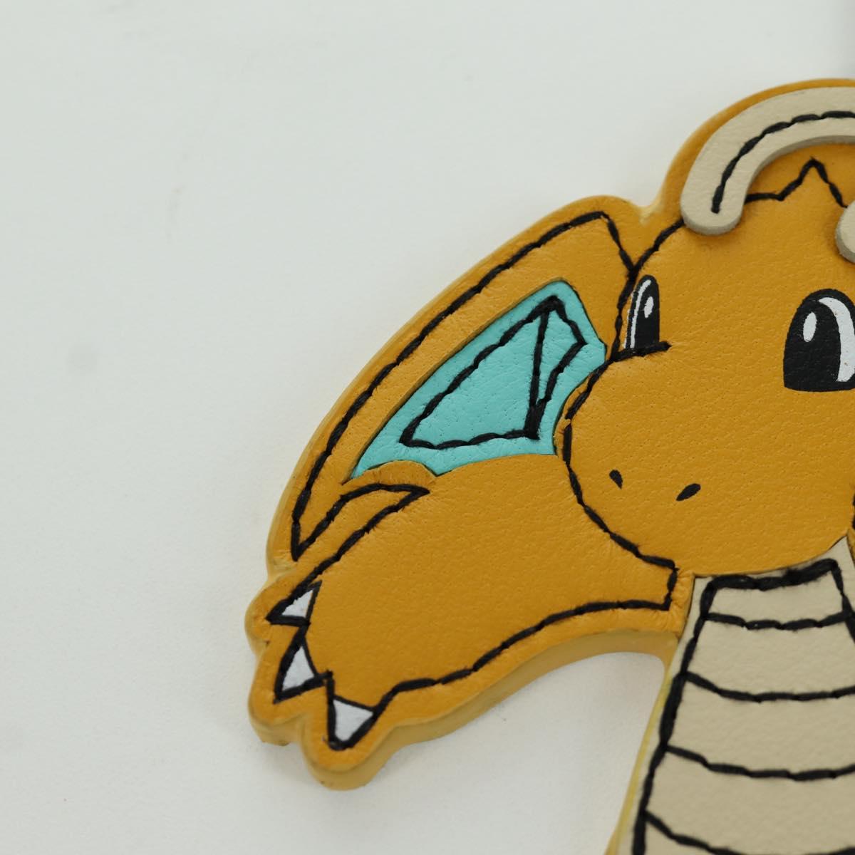 FENDI FENDI x FRGMT x POKﾃ窺ON Dragonite Charm Leather Yellow Auth 167076SM