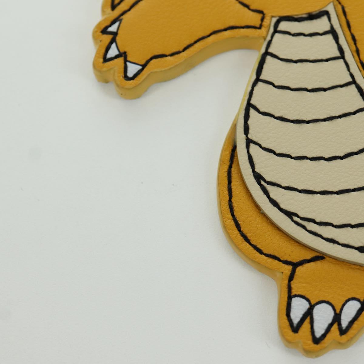 FENDI FENDI x FRGMT x POKﾃ窺ON Dragonite Charm Leather Yellow Auth 167076SM