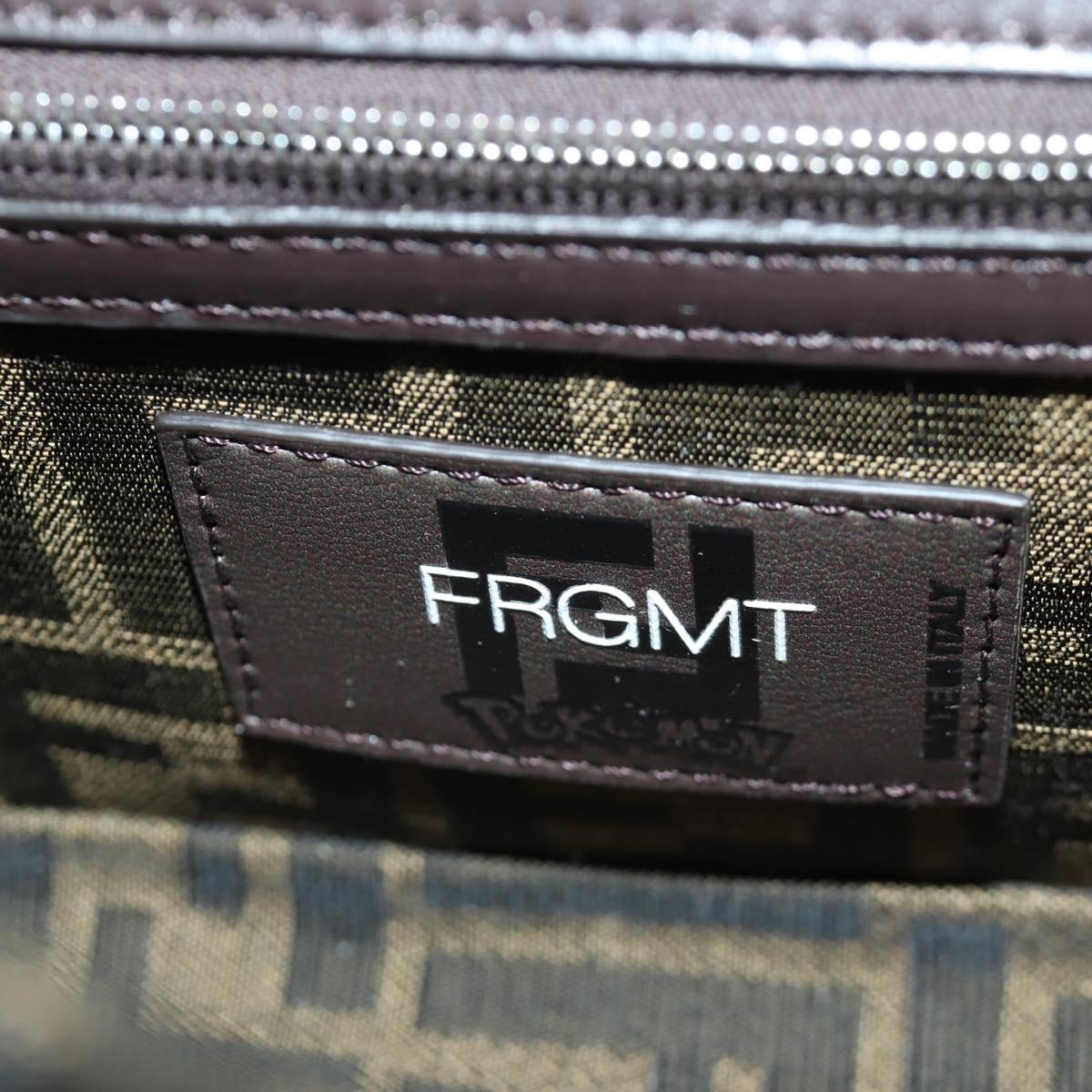 FENDI Zucca Canvas Dragonfly FRGMT POKﾃ窺ON Mamma Baguette Black Auth 167082SM