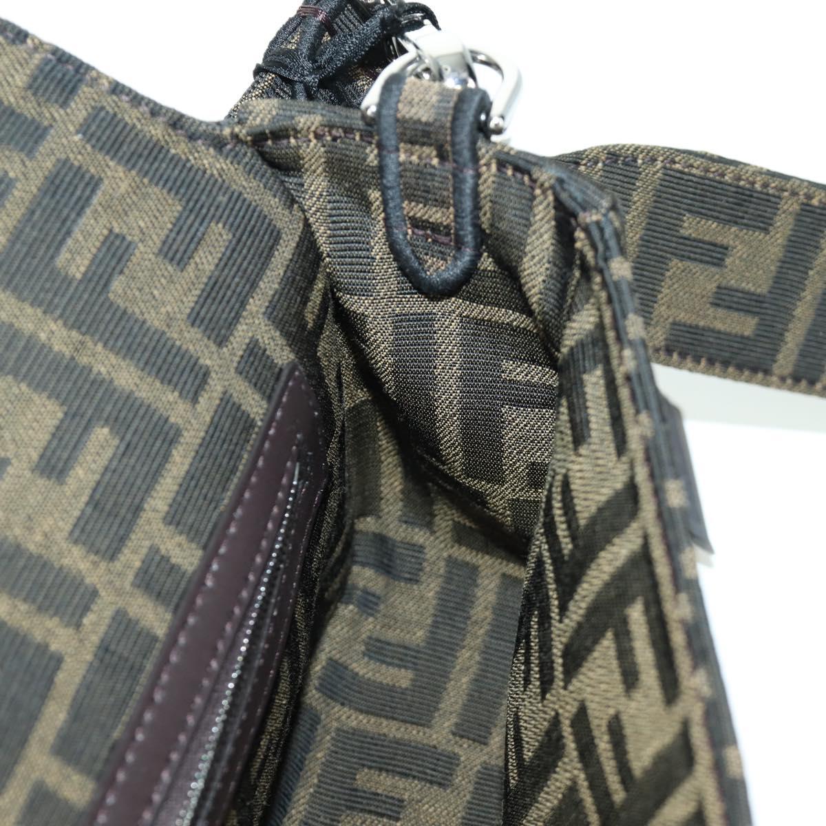 FENDI Zucca Canvas Dragonfly FRGMT POKﾃ窺ON Mamma Baguette Black Auth 167082SM