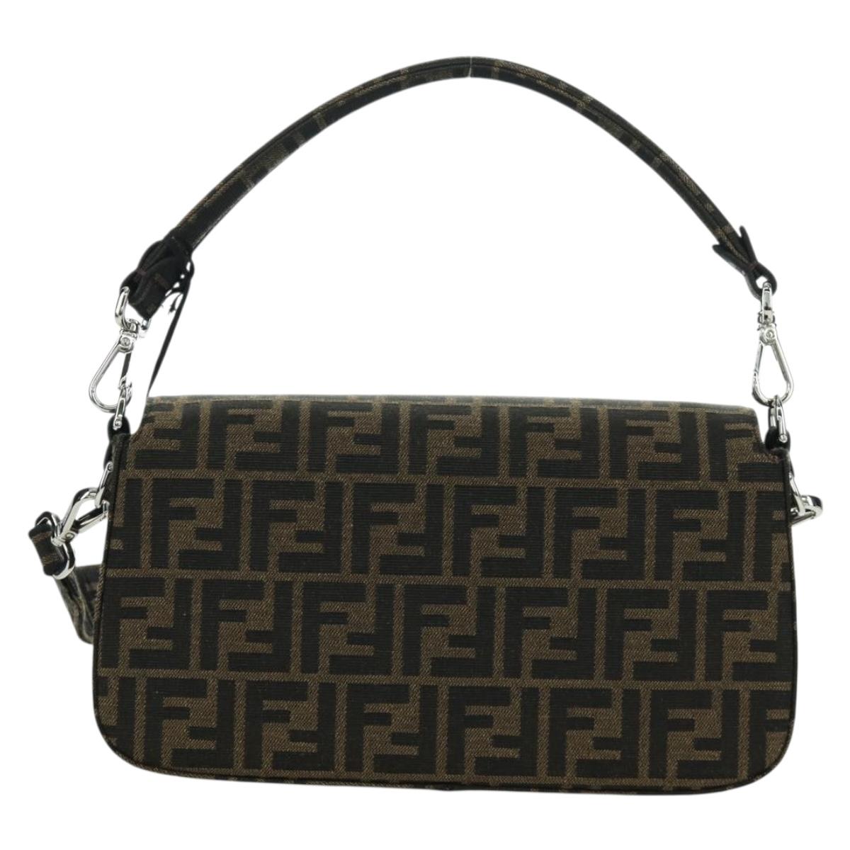 FENDI Zucca Canvas Dragonfly FRGMT POKﾃ窺ON Mamma Baguette Black Auth 167082SM