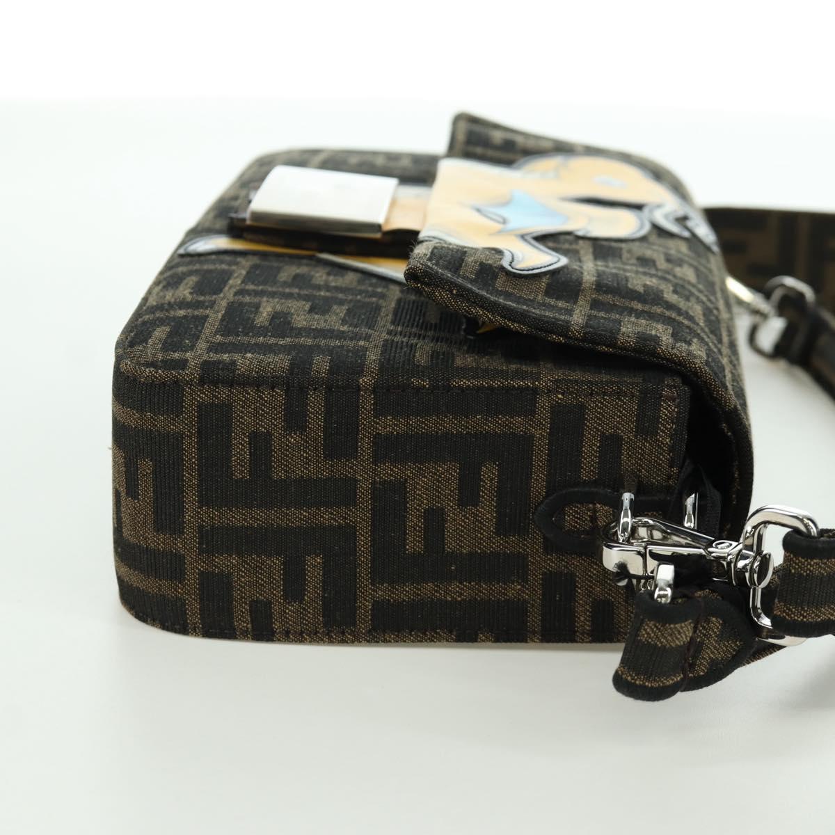 FENDI Zucca Canvas Dragonfly FRGMT POKﾃ窺ON Mamma Baguette Black Auth 167082SM