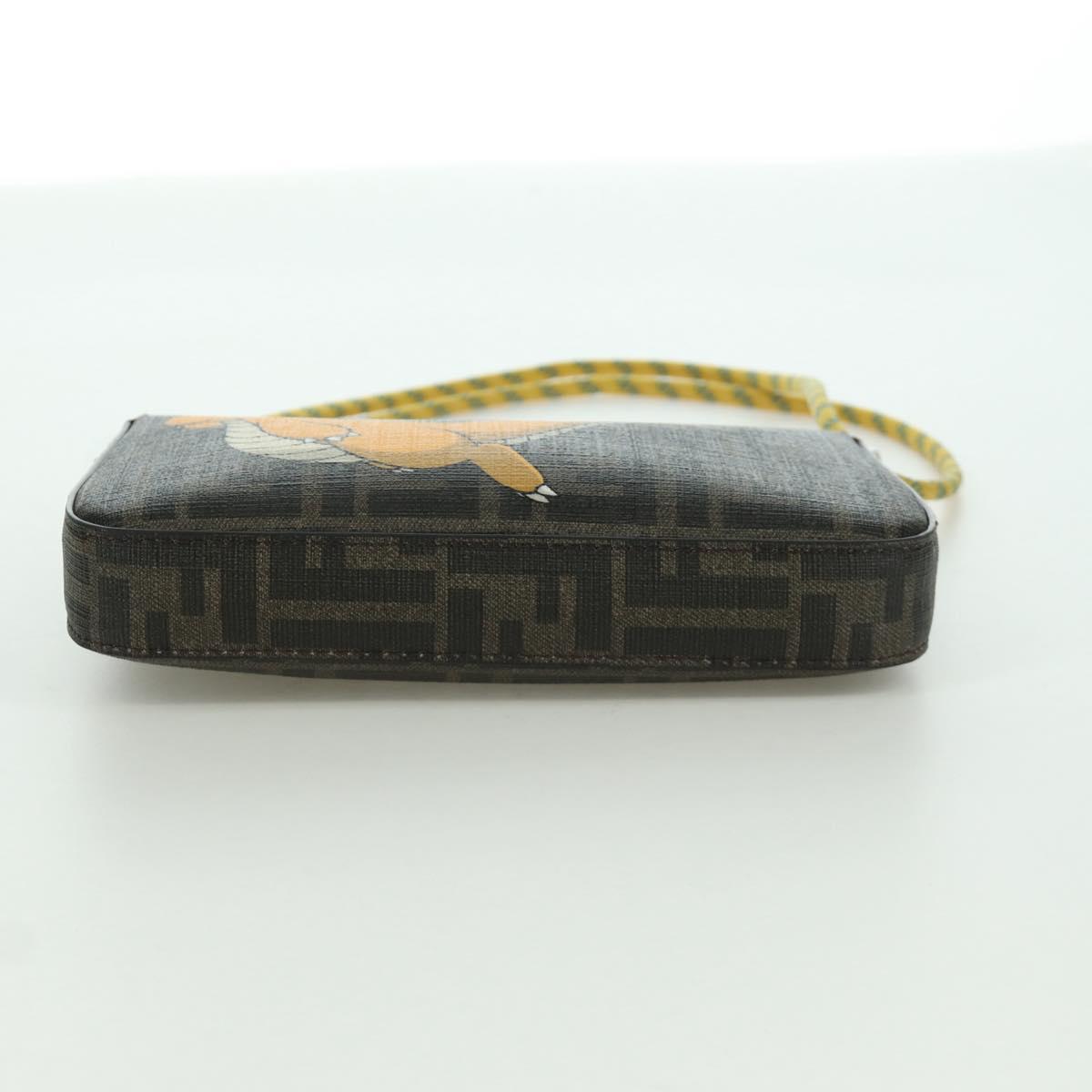 FENDI Zucca Canvas Dragonfly FENDI x FRGMT x POKﾃ窺ON Bag Black Auth 167090SM