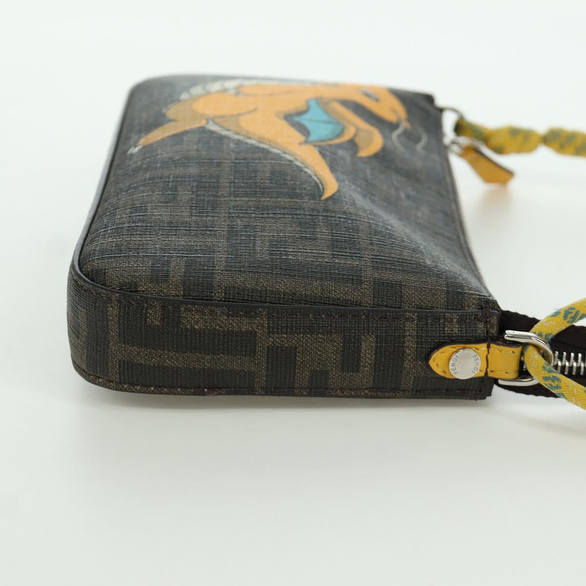 FENDI Zucca Canvas Dragonfly FENDI x FRGMT x POKﾃ窺ON Bag Black Auth 167090SM