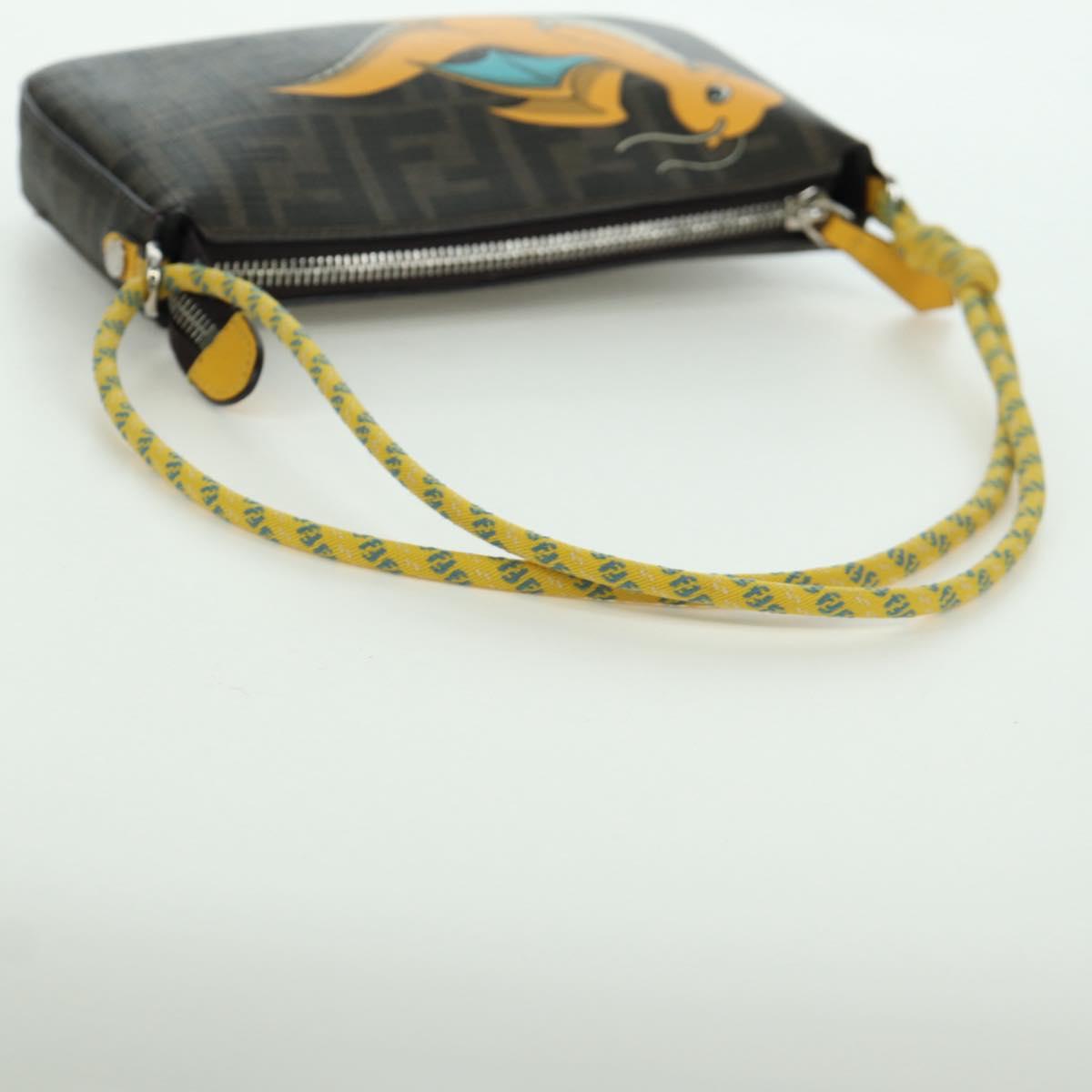 FENDI Zucca Canvas Dragonfly FENDI x FRGMT x POKﾃ窺ON Bag Black Auth 167090SM
