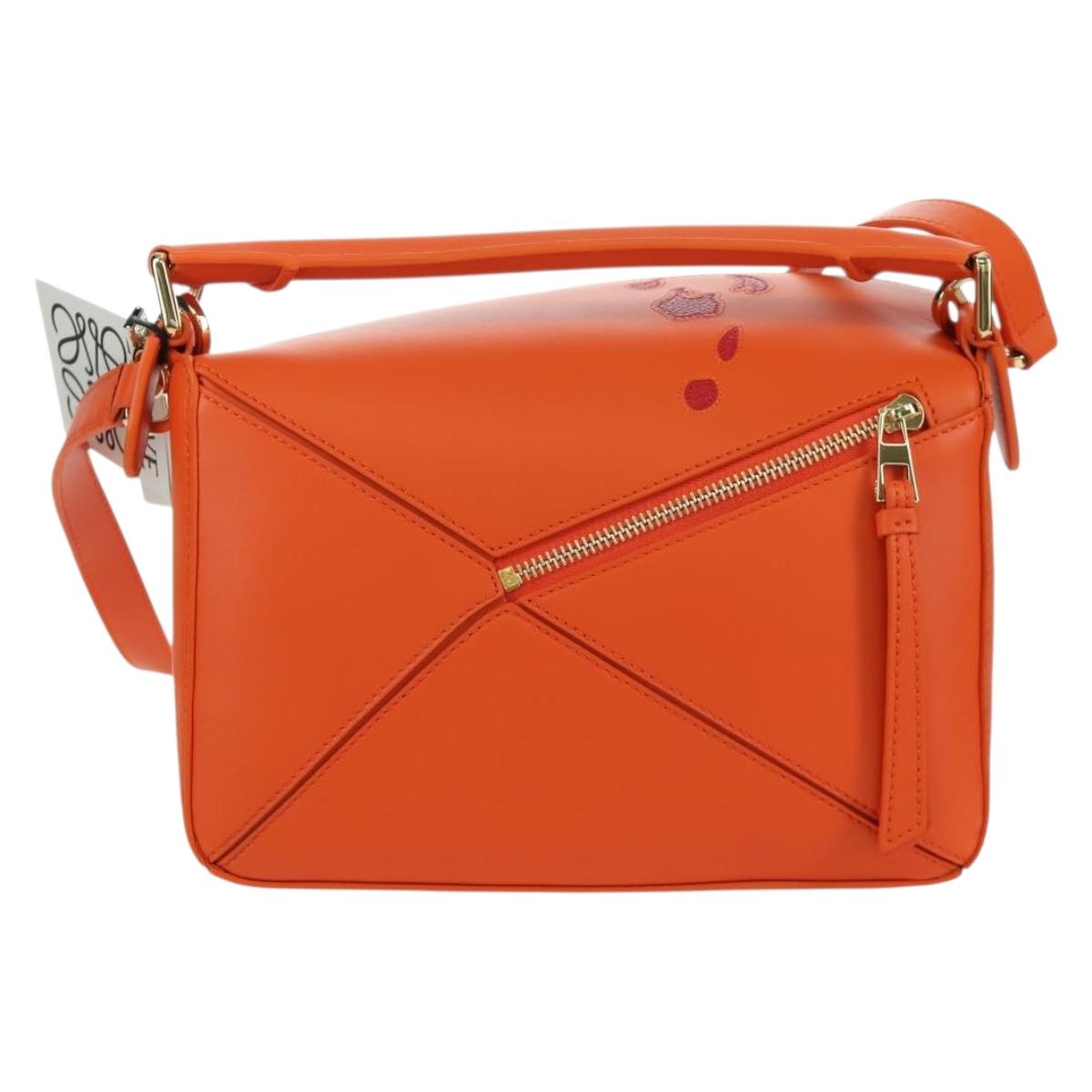 LOEWE ﾃ Ghibli Howl's Moving Castle Puzzle Bag Calcifer Orange Auth 167092SM