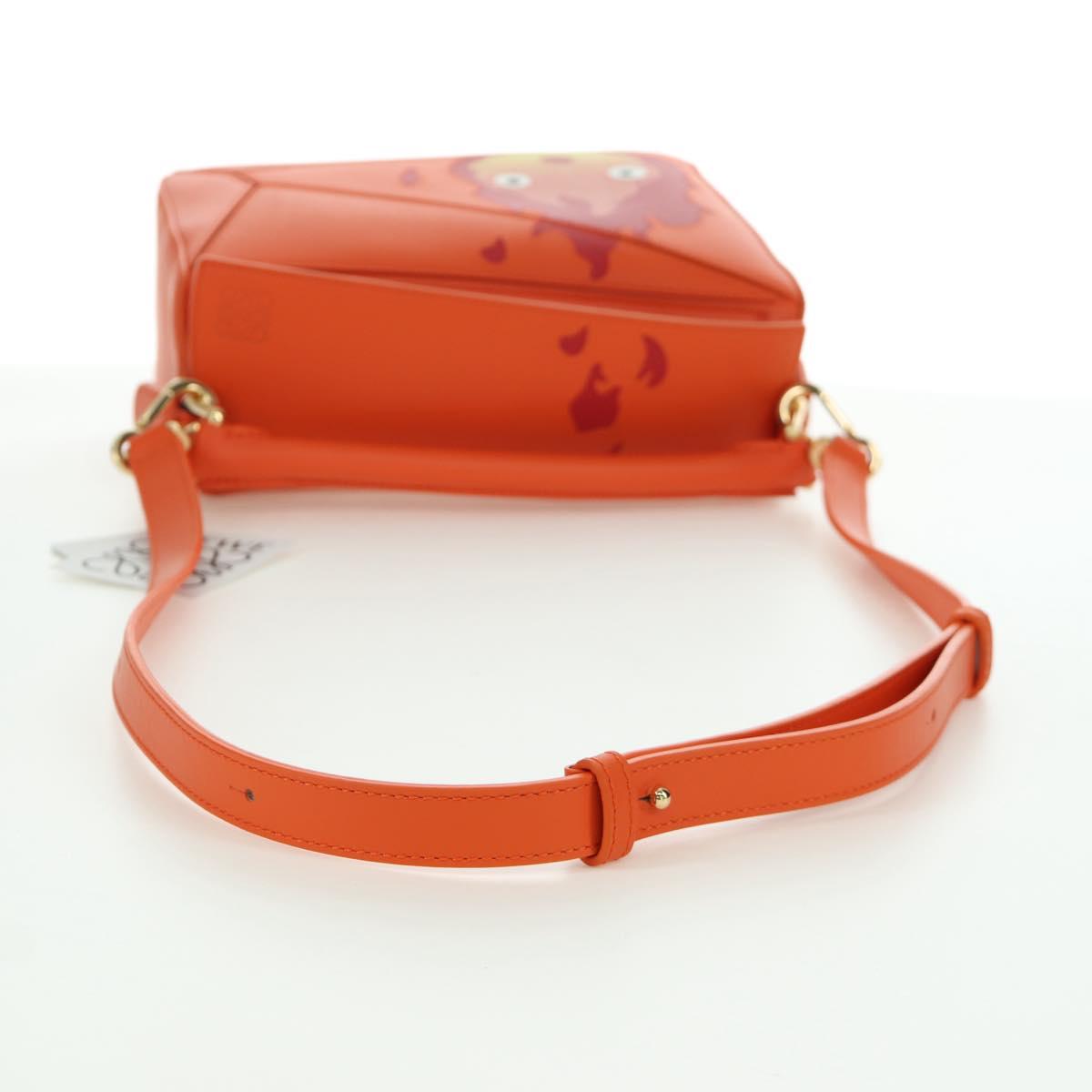 LOEWE ﾃ Ghibli Howl's Moving Castle Puzzle Bag Calcifer Orange Auth 167092SM