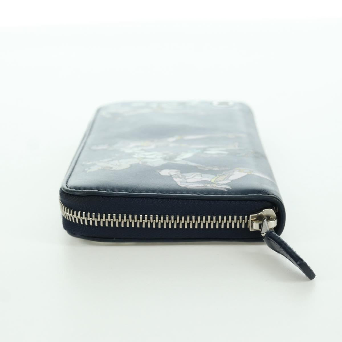 BVLGARI x JoJo's Bizarre Adventure Keeler Queen Wallet Navy Auth 167095SM