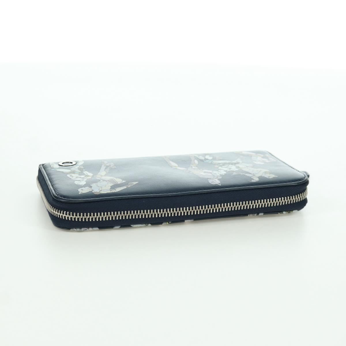 BVLGARI x JoJo's Bizarre Adventure Keeler Queen Wallet Navy Auth 167095SM