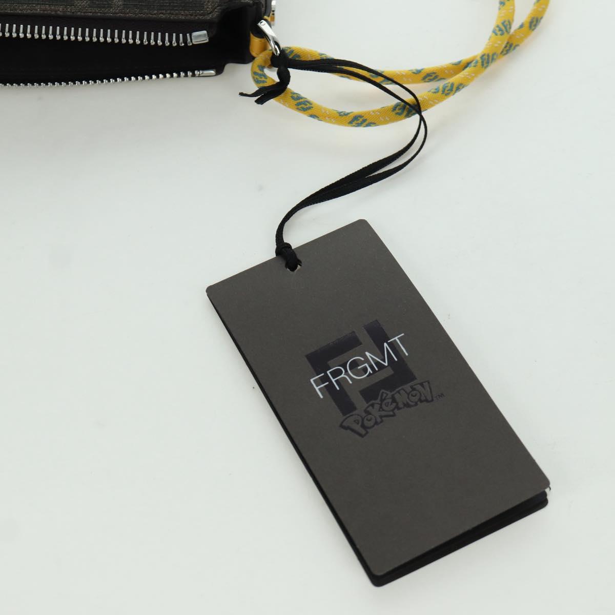 FENDI x FRGMT x POKﾃ窺ON Zucca Canvas Dragonfly Bag Black Brown Auth 167097SM