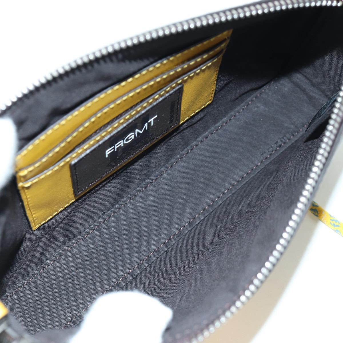 FENDI x FRGMT x POKﾃ窺ON Zucca Canvas Dragonfly Bag Black Brown Auth 167097SM