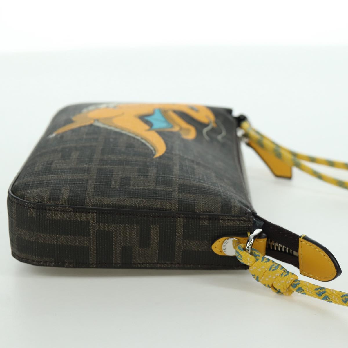 FENDI x FRGMT x POKﾃ窺ON Zucca Canvas Dragonfly Bag Black Brown Auth 167097SM