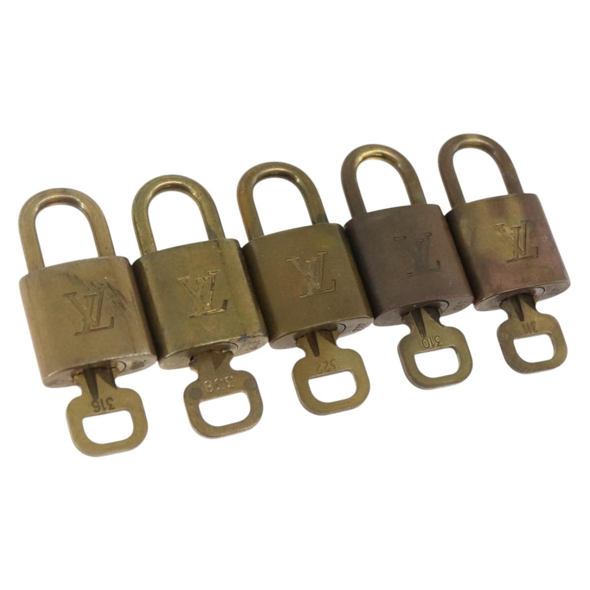 LOUIS VUITTON Padlock 5 Set Padlock metal Gold LV Auth 167100