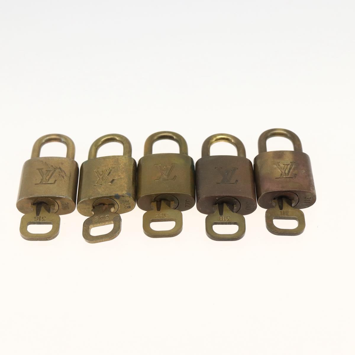 LOUIS VUITTON Padlock 5 Set Padlock metal Gold LV Auth 167100
