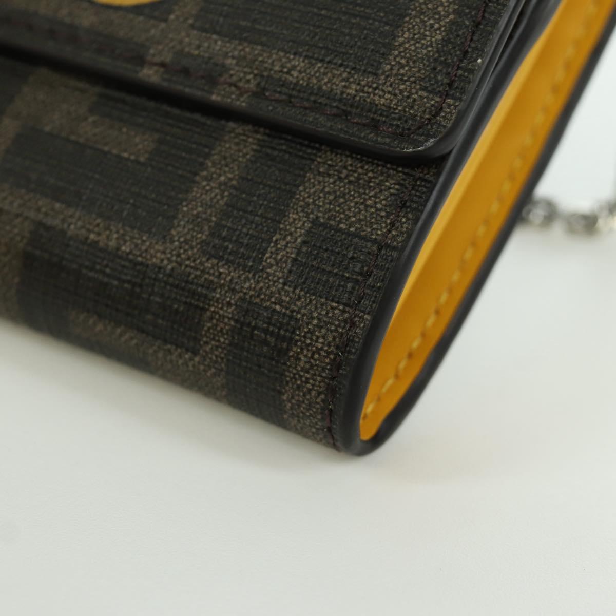 FENDI xFRGMTxPOKﾃ窺ON Zucca Canvas Chain Wallet Dragon Bag Black Auth 167109SM