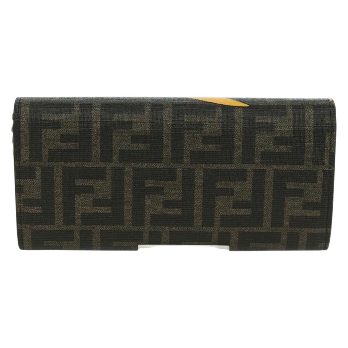 FENDI xFRGMTxPOKﾃ窺ON Zucca Canvas Chain Wallet Dragon Bag Black Auth 167109SM