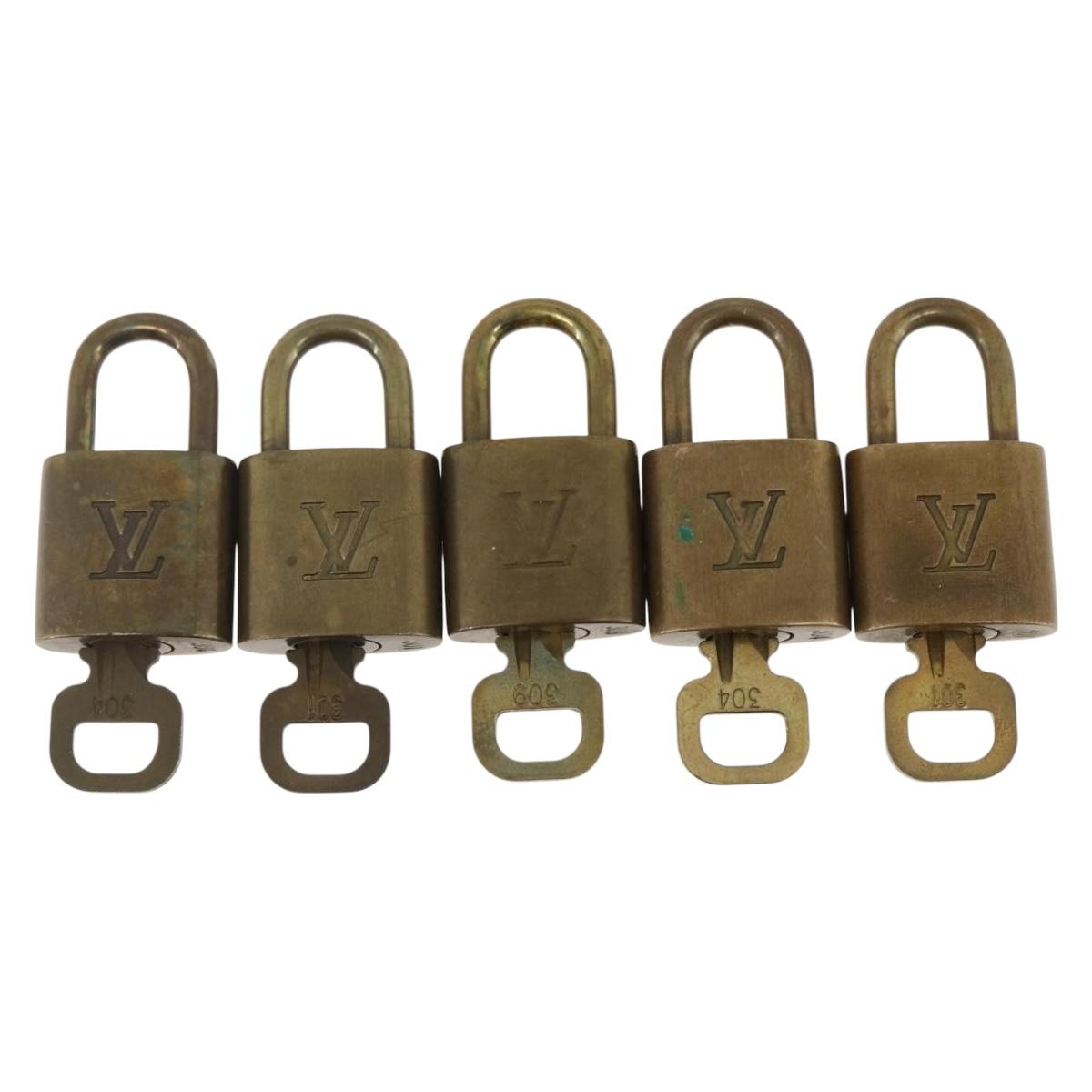 LOUIS VUITTON Padlock 5 Set Padlock metal Gold LV Auth 167110
