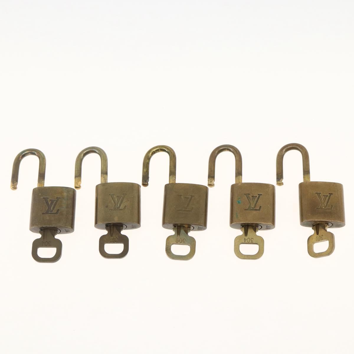 LOUIS VUITTON Padlock 5 Set Padlock metal Gold LV Auth 167110