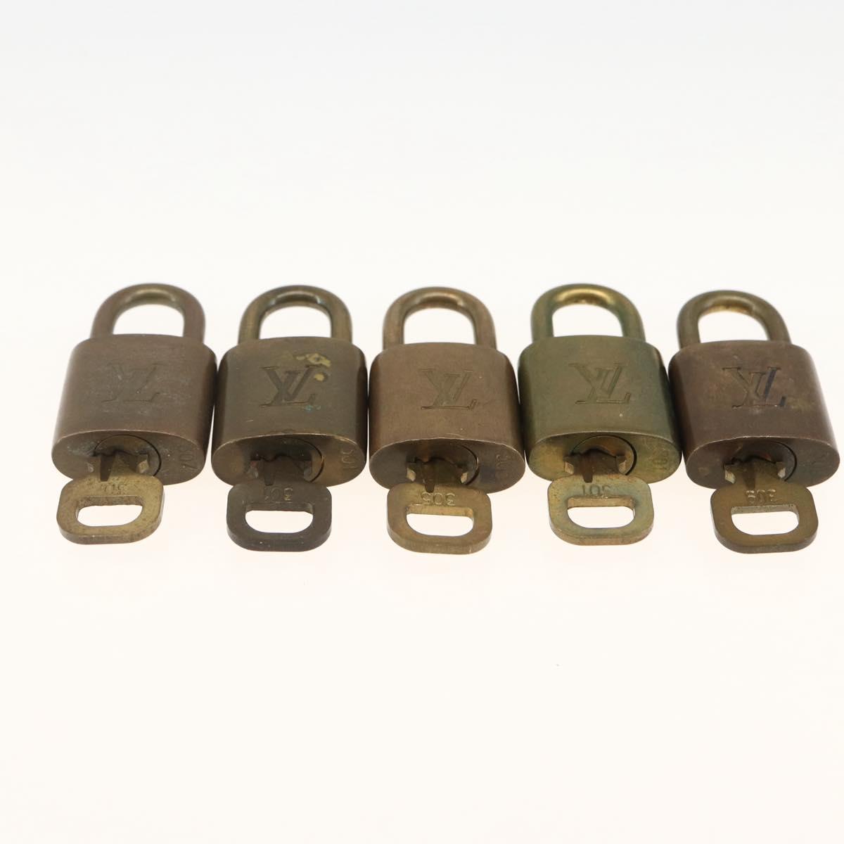 LOUIS VUITTON Padlock 5 Set Padlock metal Gold LV Auth 167111