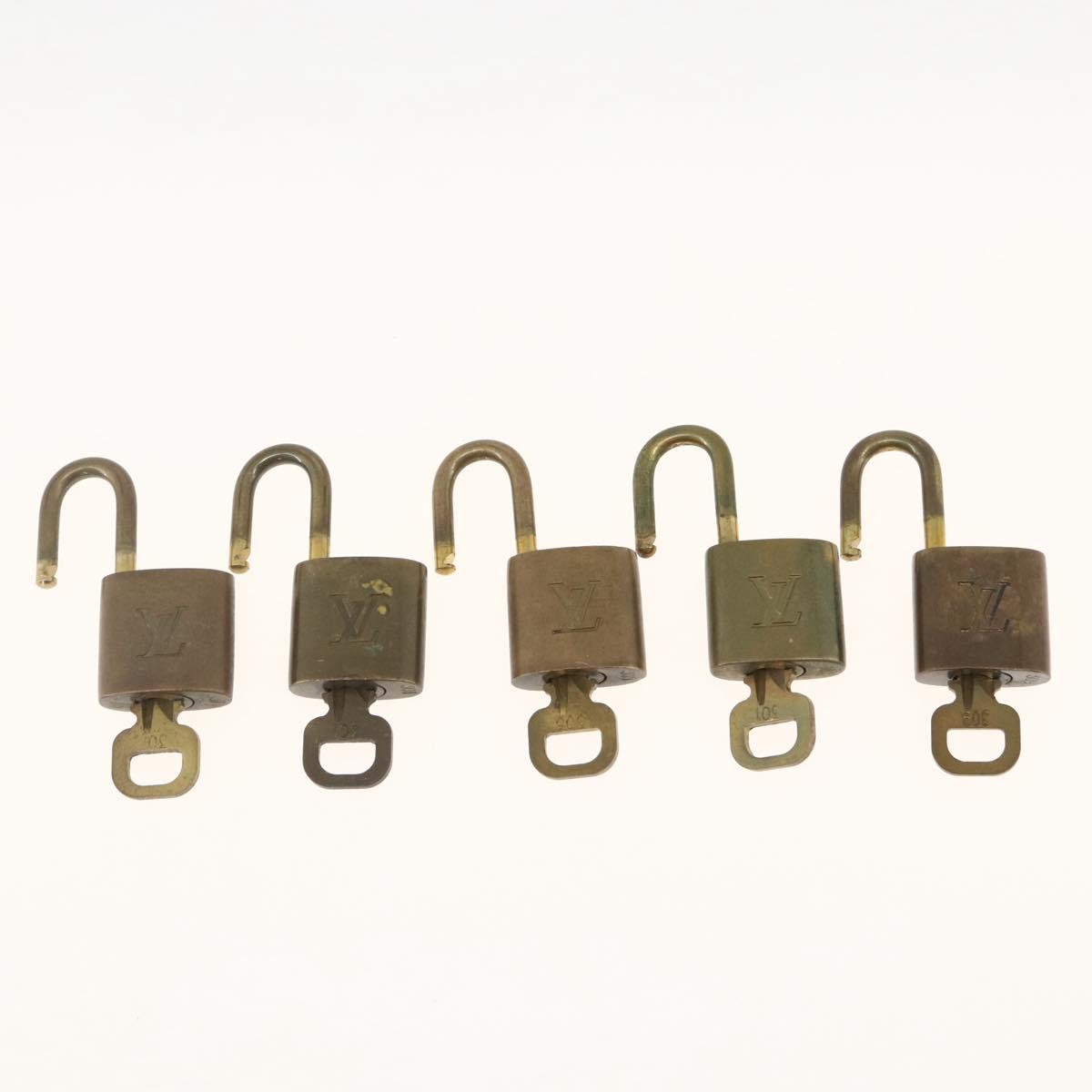 LOUIS VUITTON Padlock 5 Set Padlock metal Gold LV Auth 167111