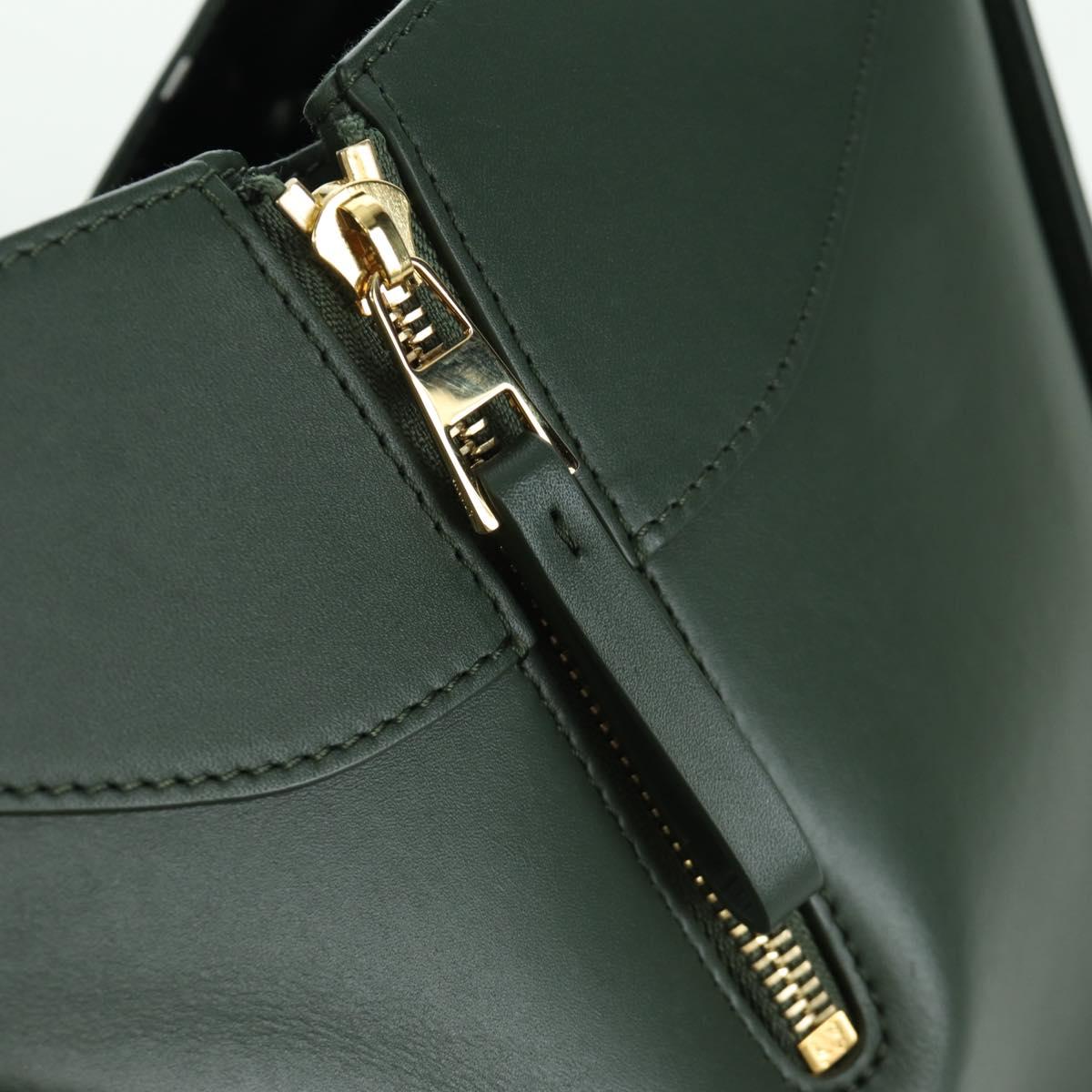 LOEWE Compact Hammock Hand Bag Leather 2way Green Gold Auth 167114SM