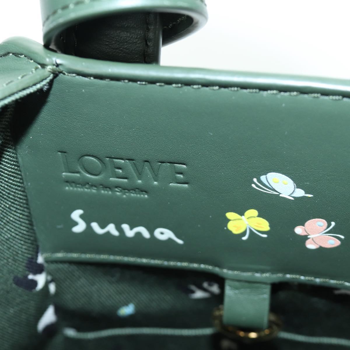 LOEWE Compact Hammock Hand Bag Leather 2way Green Gold Auth 167114SM