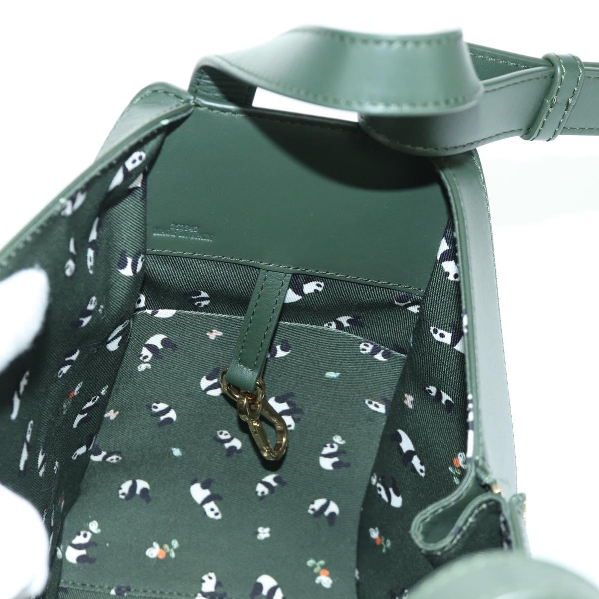 LOEWE Compact Hammock Hand Bag Leather 2way Green Gold Auth 167114SM