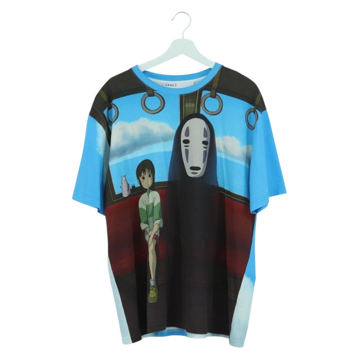 LOEWE ﾃ Ghibli Chihiro & No Face Spirited Away T Shirt Cotton Blue Auth 167117M