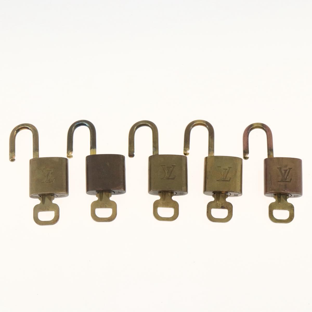 LOUIS VUITTON Padlock 5 Set Padlock metal Gold LV Auth 167122