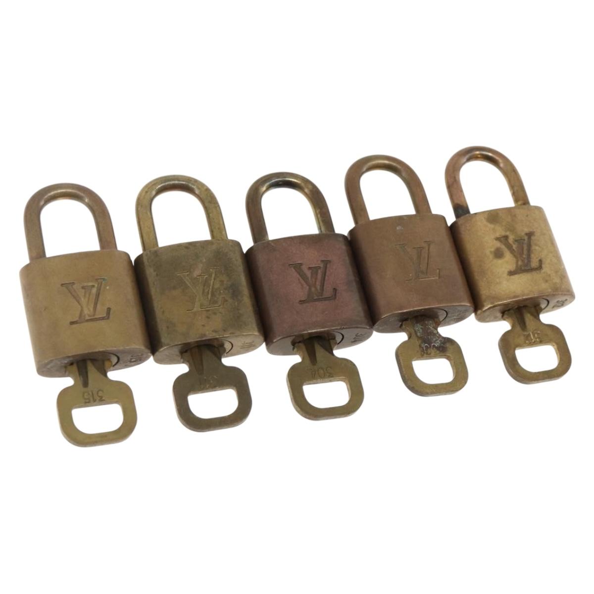 LOUIS VUITTON Padlock 5 Set Padlock metal Gold LV Auth 167123