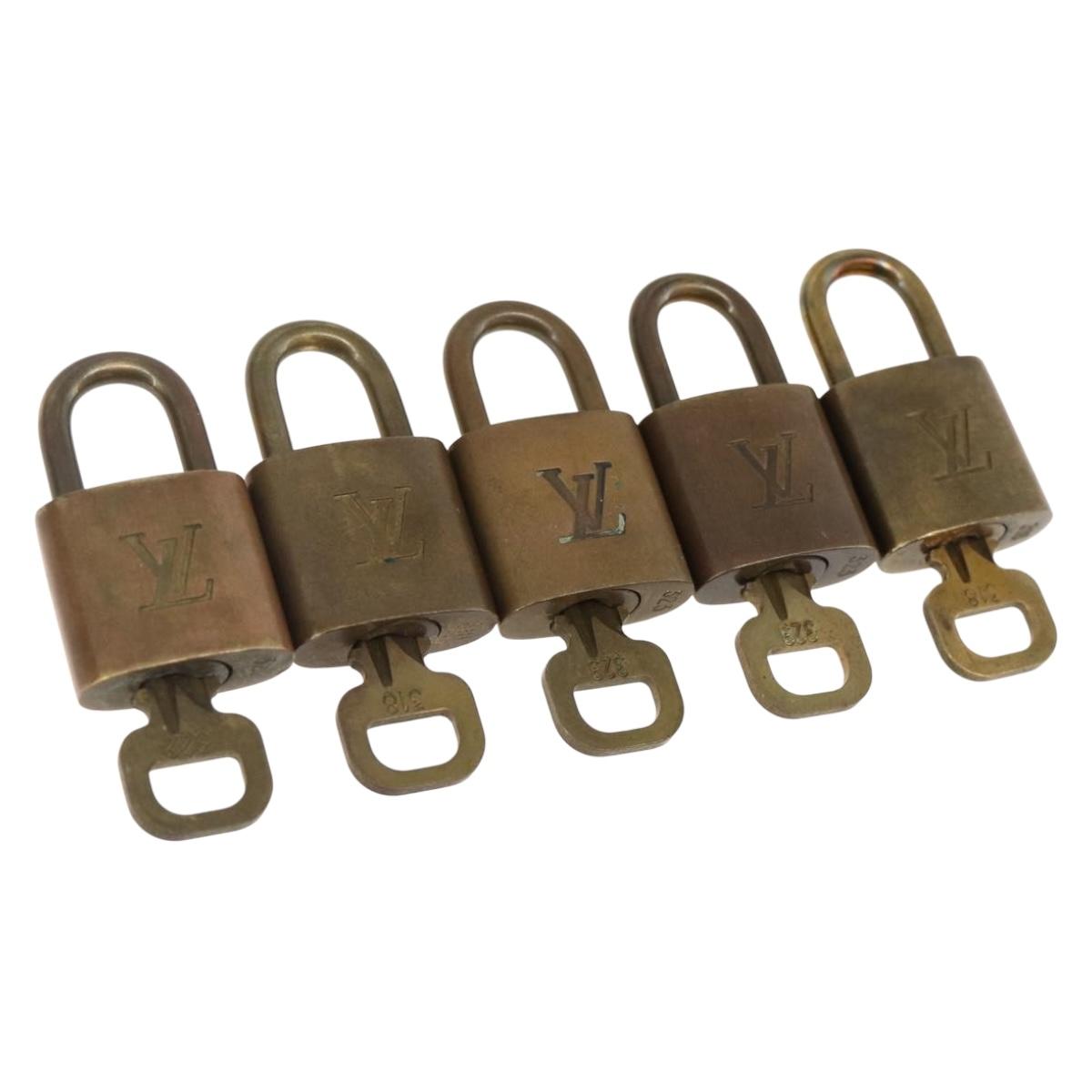 LOUIS VUITTON Padlock 5 Set Padlock metal Gold LV Auth 167124