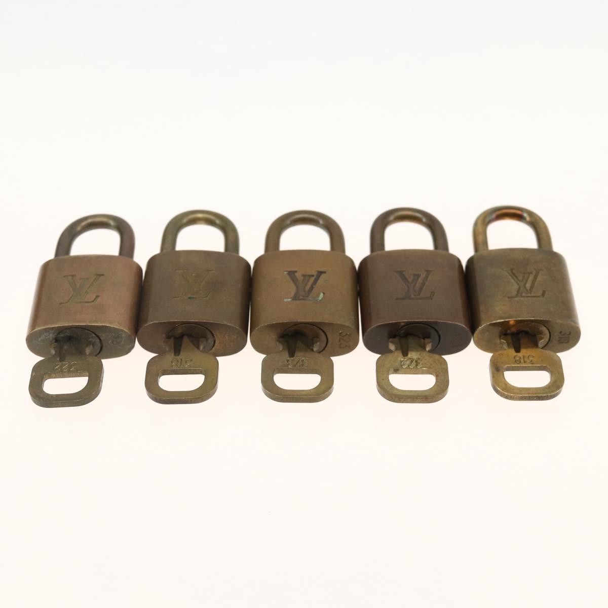 LOUIS VUITTON Padlock 5 Set Padlock metal Gold LV Auth 167124