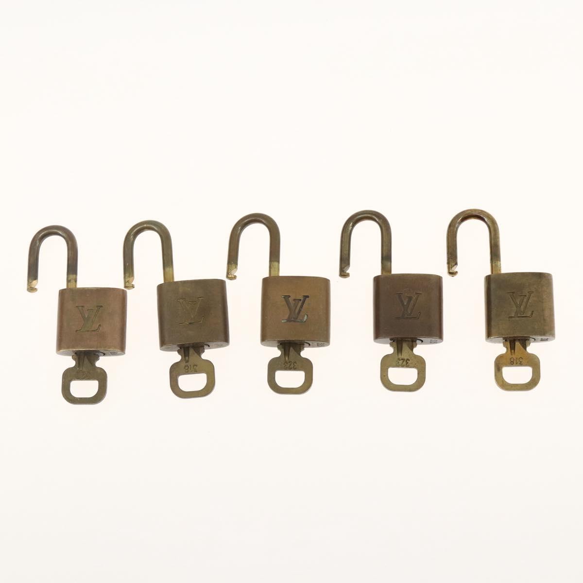 LOUIS VUITTON Padlock 5 Set Padlock metal Gold LV Auth 167124
