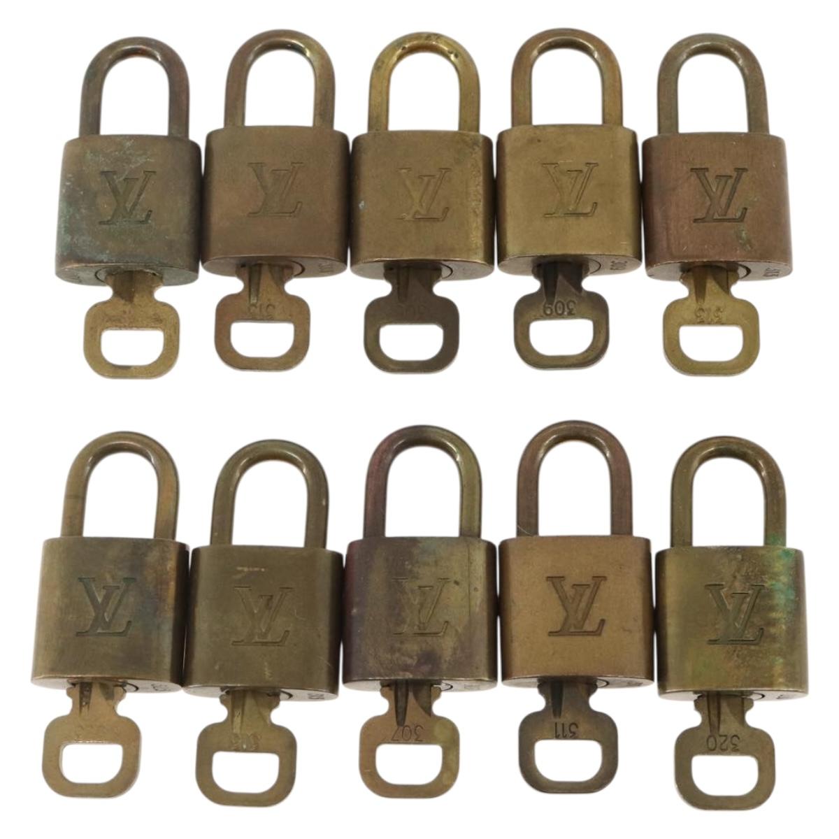 LOUIS VUITTON Padlock 10 Set Padlock metal Gold LV Auth 167136