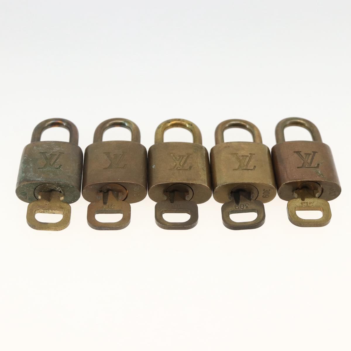 LOUIS VUITTON Padlock 10 Set Padlock metal Gold LV Auth 167136