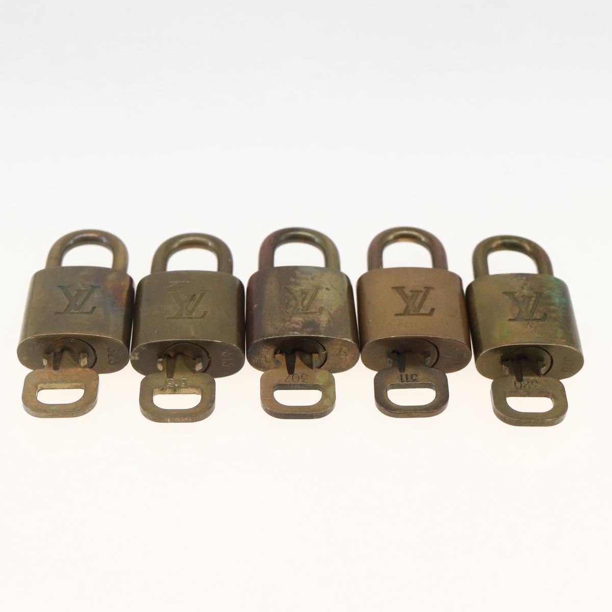 LOUIS VUITTON Padlock 10 Set Padlock metal Gold LV Auth 167136