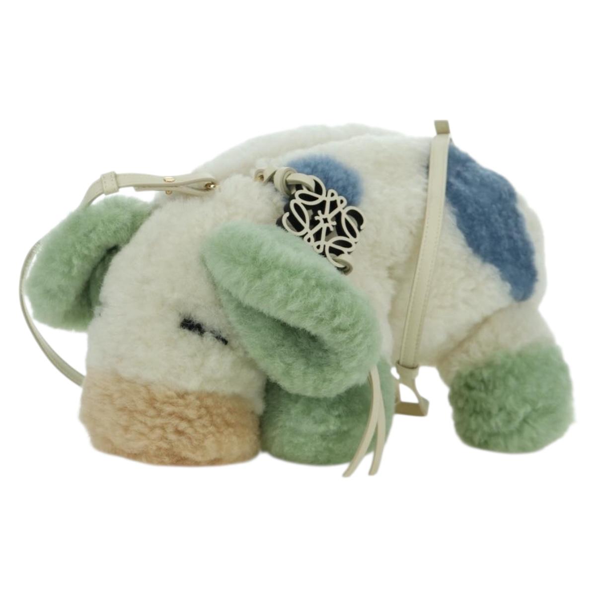 LOEWE Ã Studio Ghibli Howl's Moving Castle Shoulder Bag White Gold Auth 167137SM