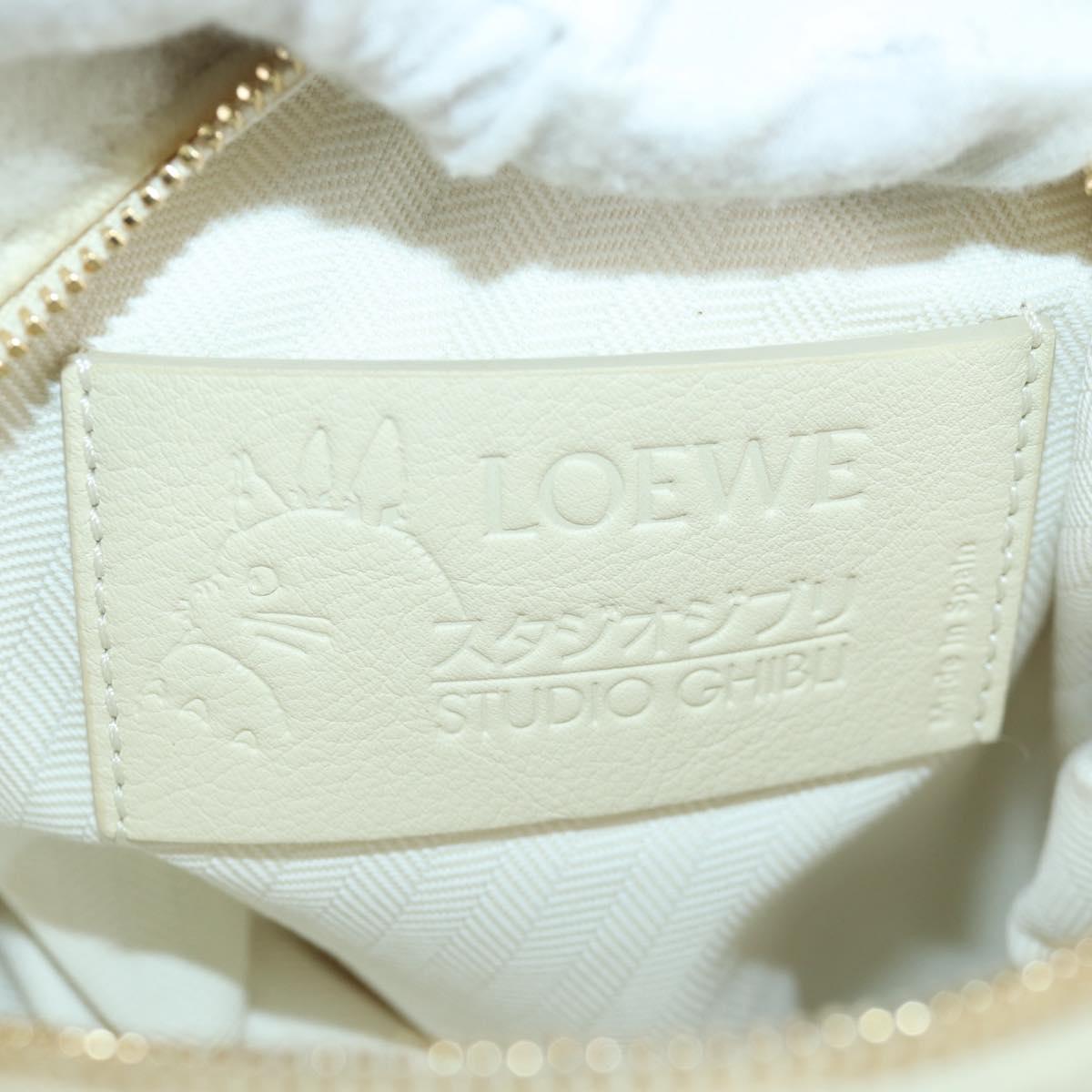 LOEWE Ã Studio Ghibli Howl's Moving Castle Shoulder Bag White Gold Auth 167137SM
