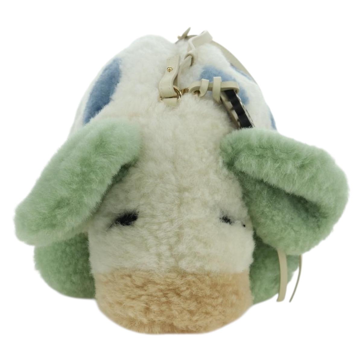LOEWE Ã Studio Ghibli Howl's Moving Castle Shoulder Bag White Gold Auth 167137SM