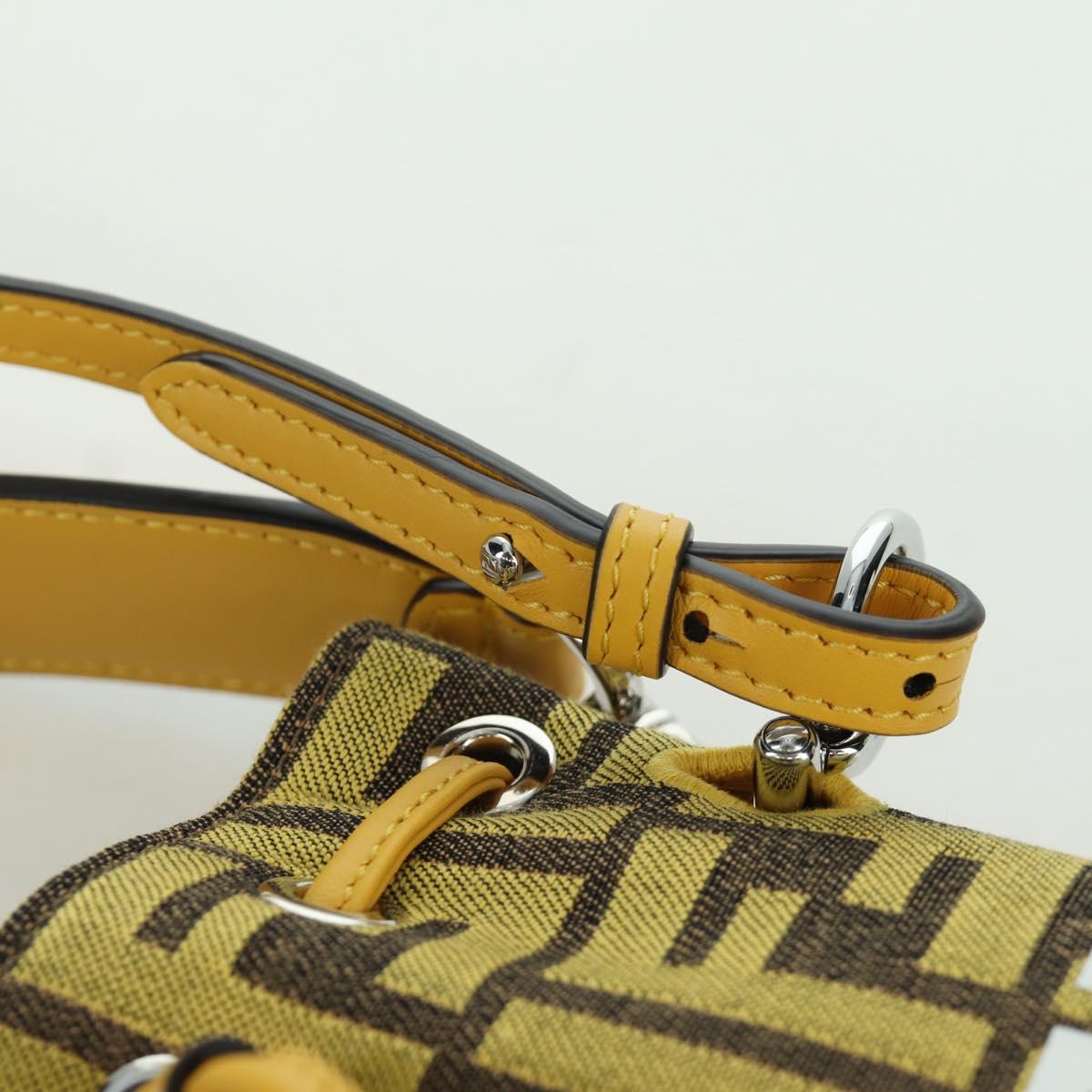 FENDI x FRGMT x POKÉMON Zucca Canvas Shoulder Bag 2way Yellow Auth 167139SM